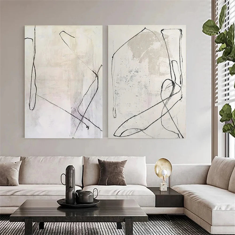 Wabi Sabi Abstract Wall Art Set of 2 #WT010