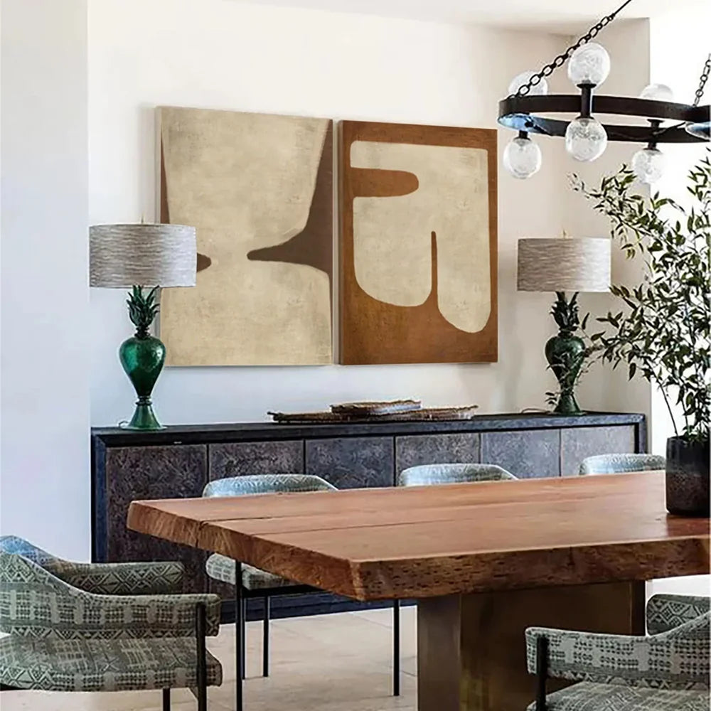 Wabi Sabi Abstract Wall Art Set of 2 #WT011