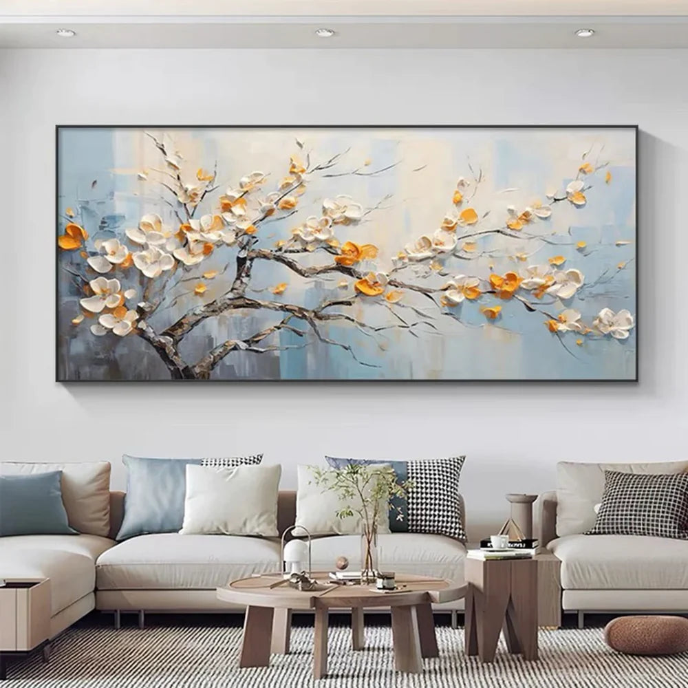 Flower & Tree Textured Abstract Wall Art #SF011