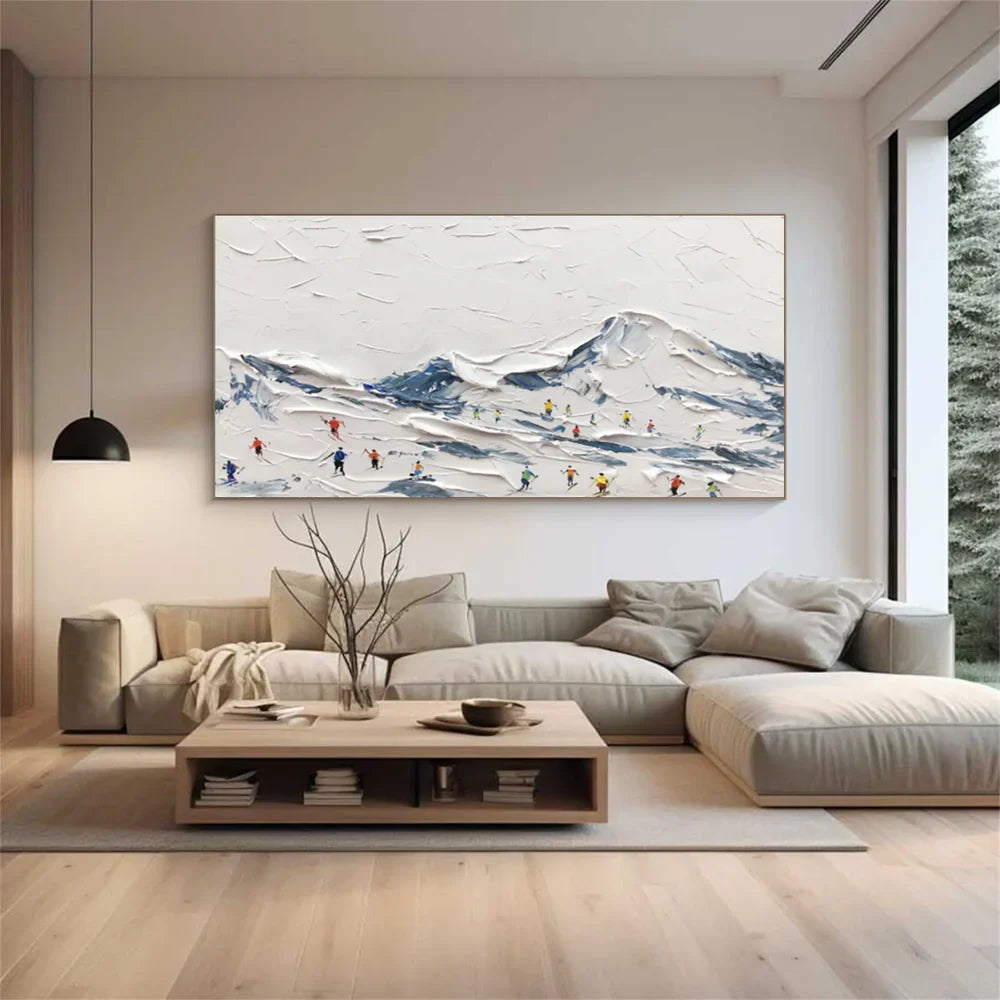 Skiing Sport Art Textured Canvas #PT009