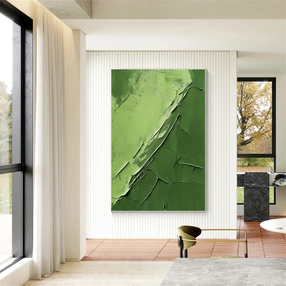 Green Minimalist Textured Wall Art #MT082