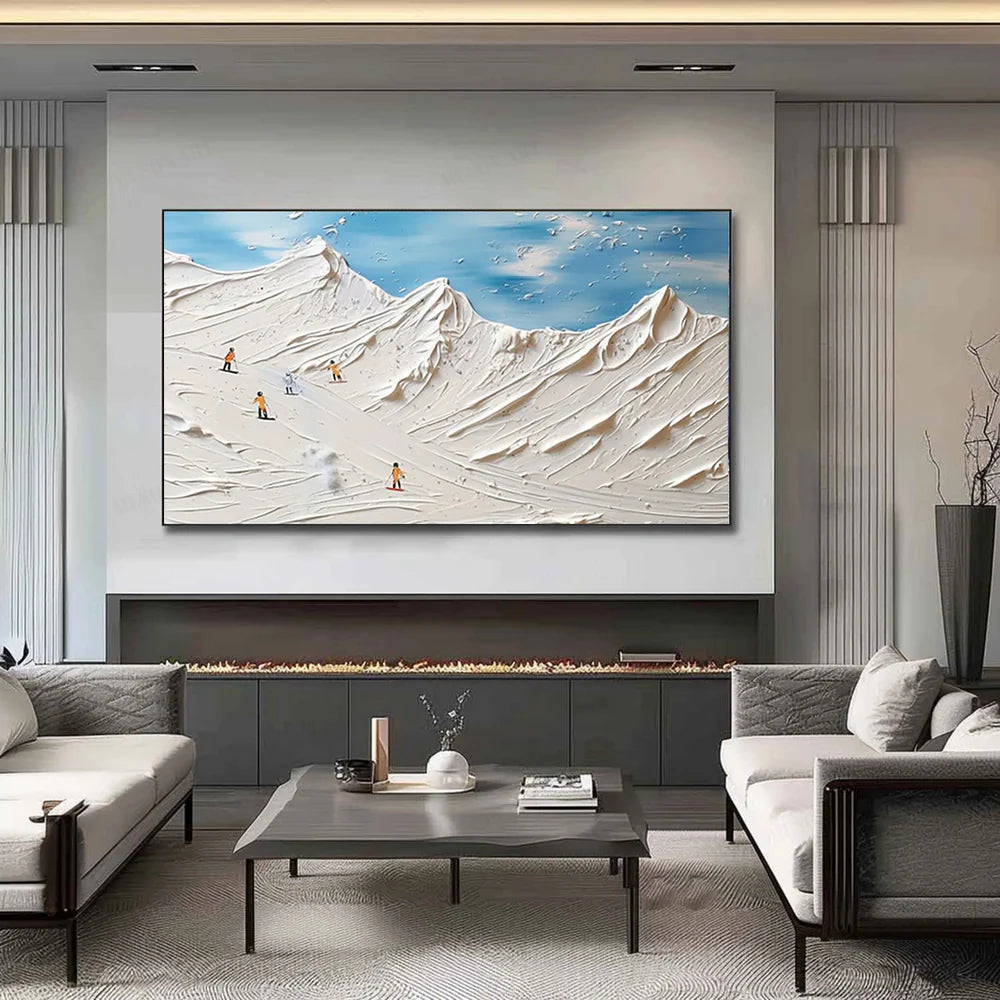 Skiing Sport Art Textured Canvas #PT019