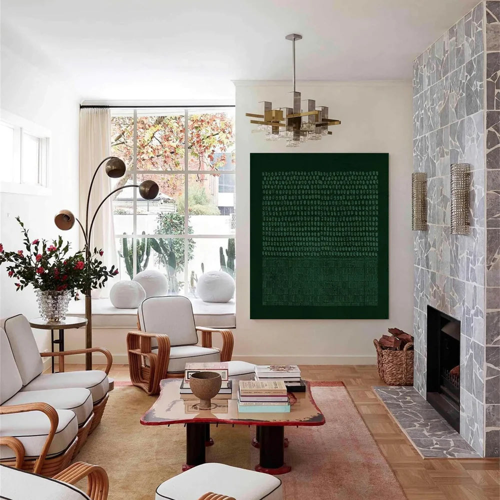 Green Minimalist Textured Wall Art #MT036