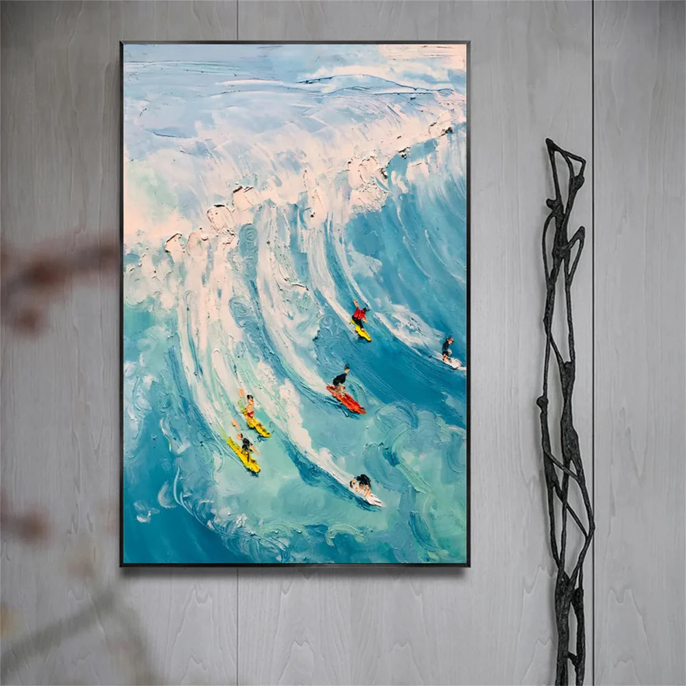 Surfing Sport Art Textured Canvas #PT022