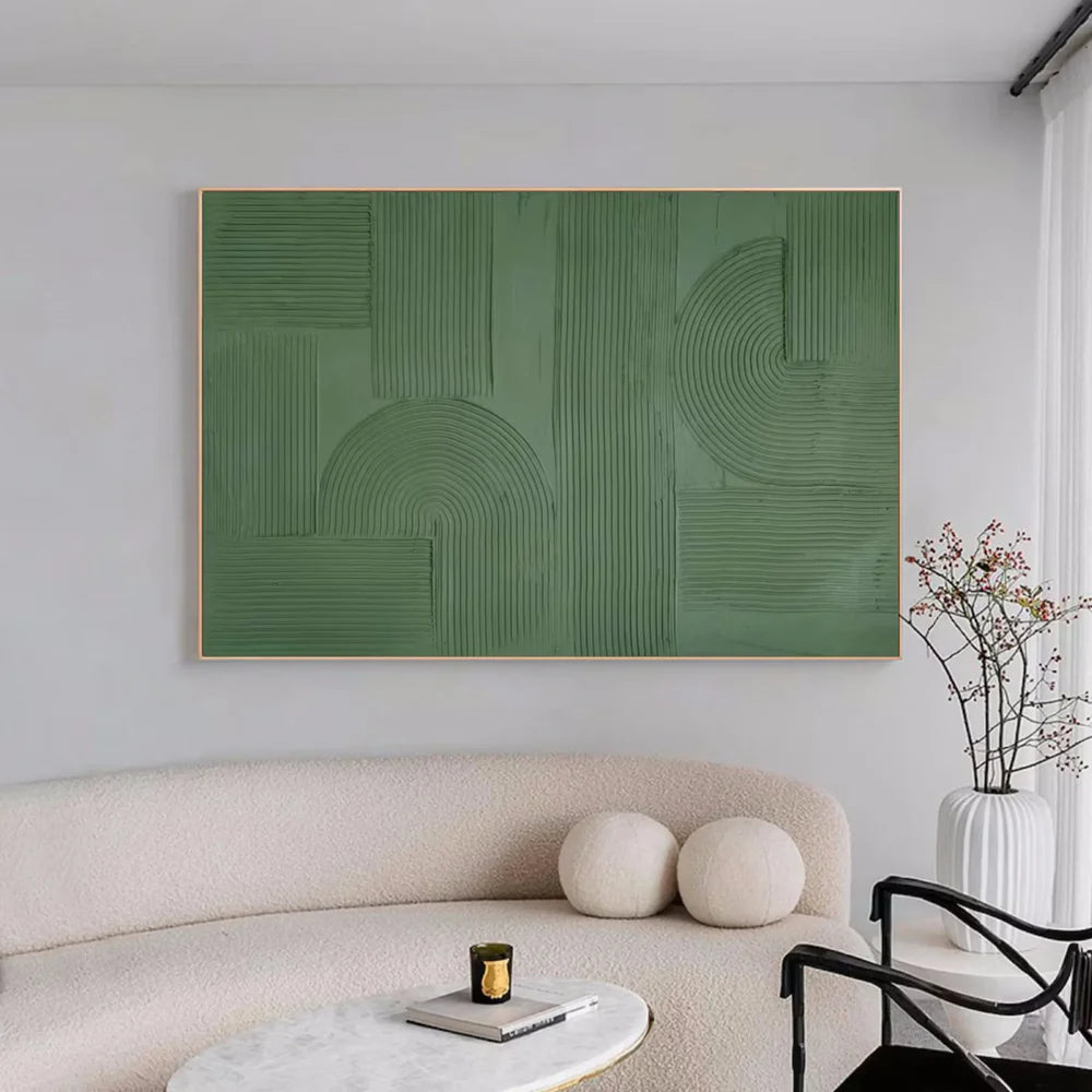Green Minimalist Textured Wall Art #MT024