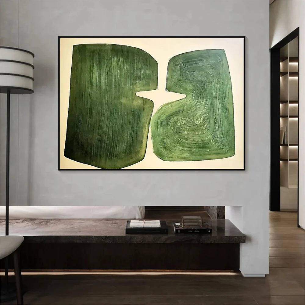 Green Abstract Texture Wall Art #AT075
