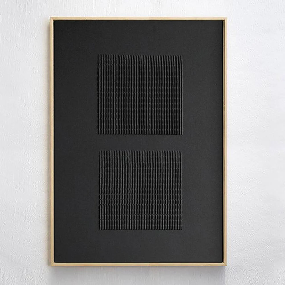 Black Minimalist Textured Wall Art #MT053