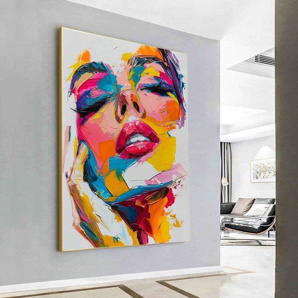 Abstract Portrait Textured Wall Art #PB015