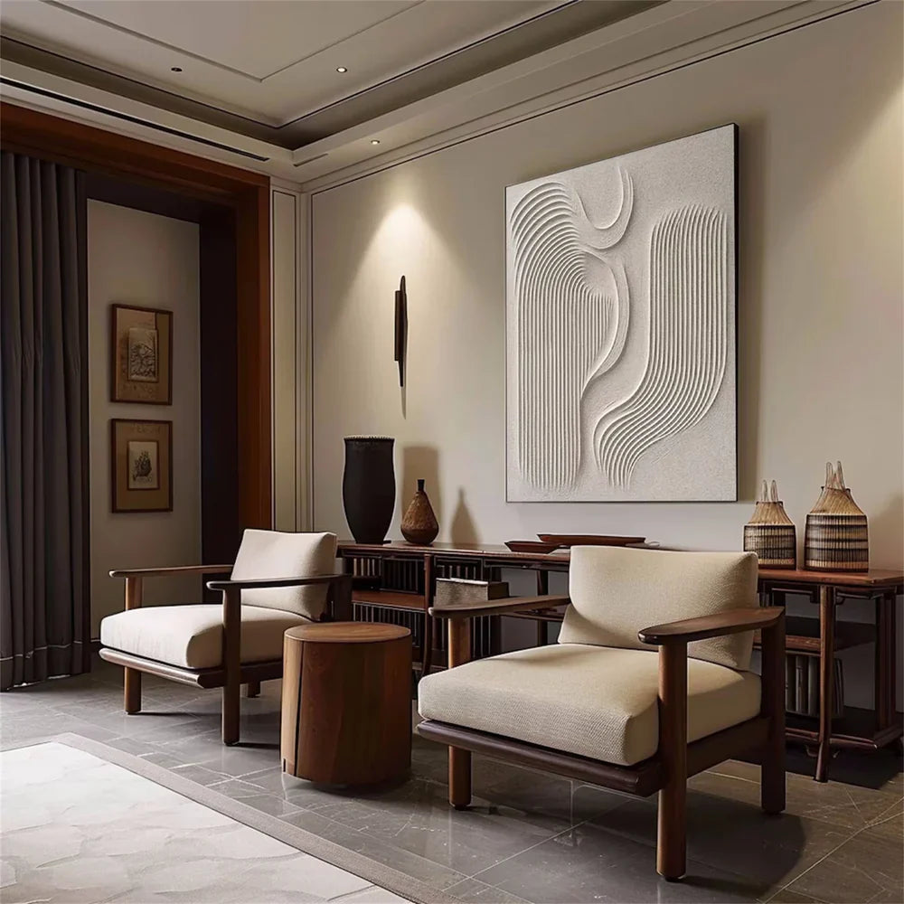 Beige and Brown Abstract Texture Wall Art #AT012