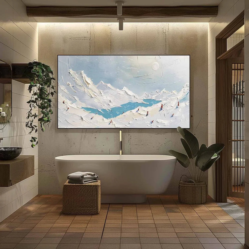 Skiing Sport Art Textured Canvas #PT007