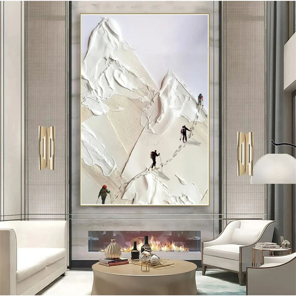 Skiing Sport Art Textured Canvas #PT004