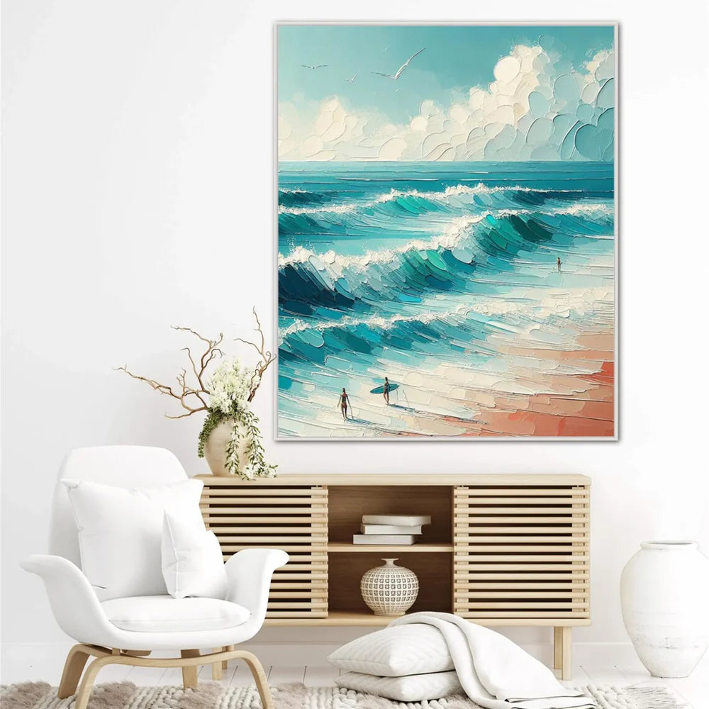 Surfing Sport Art Textured Canvas #PT033