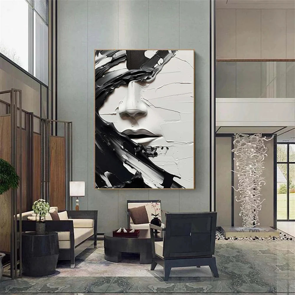 Abstract Portrait Textured Wall Art #PB006