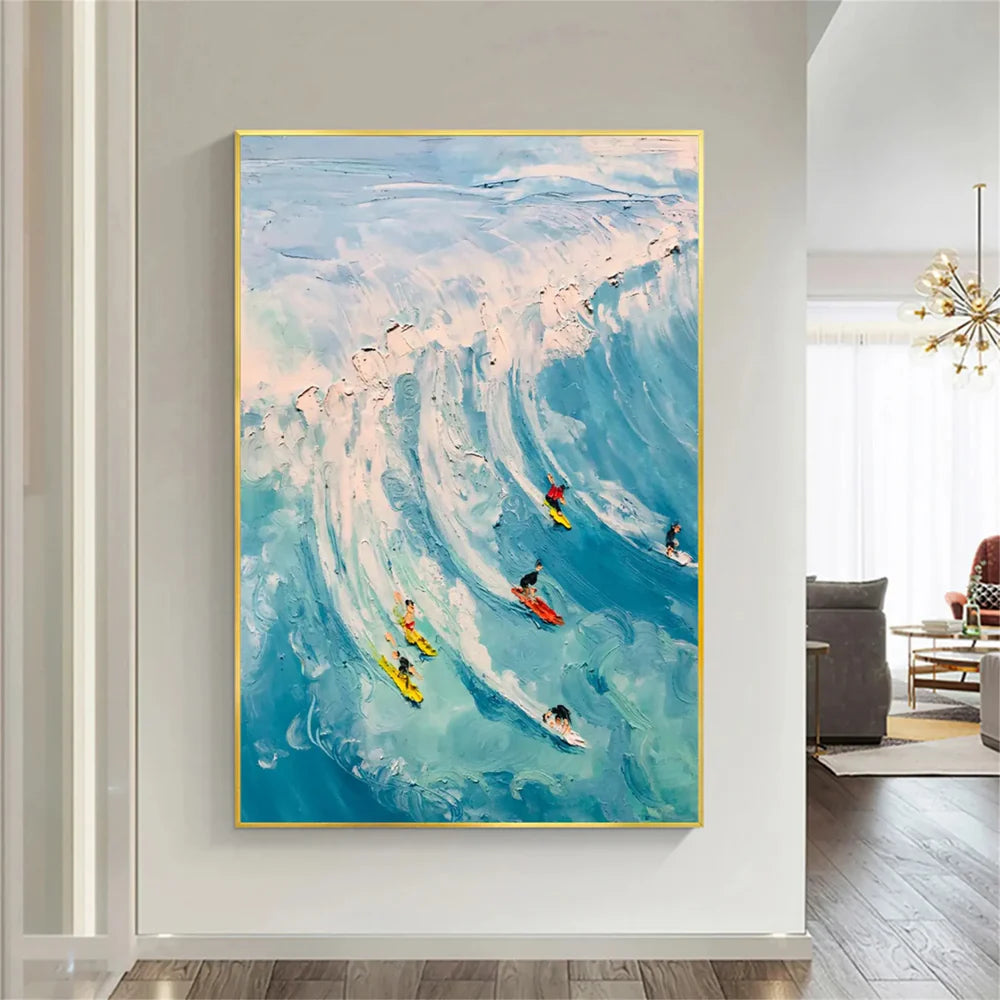 Surfing Sport Art Textured Canvas #PT022