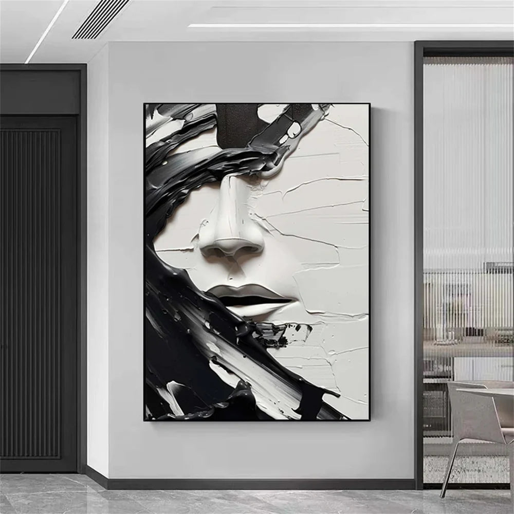 Abstract Portrait Textured Wall Art #PB006