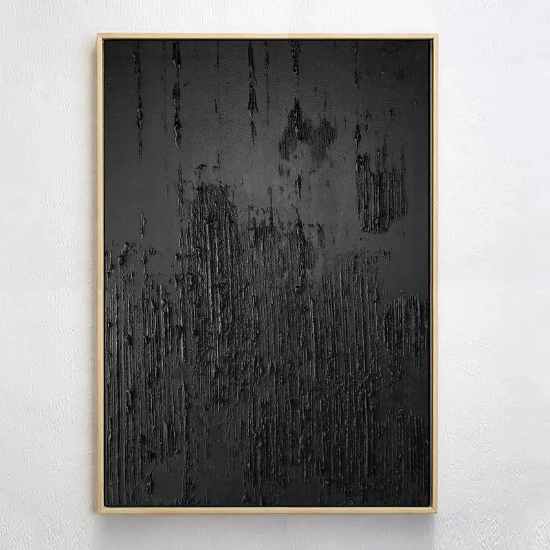 Black Minimalist Textured Wall Art #MT052