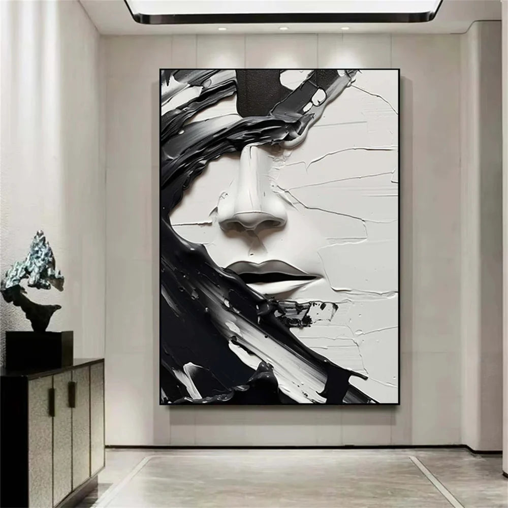 Abstract Portrait Textured Wall Art #PB006
