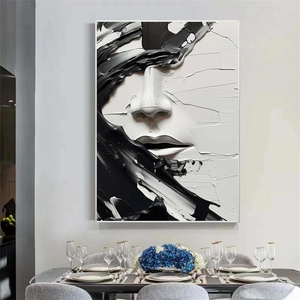 Abstract Portrait Textured Wall Art #PB006