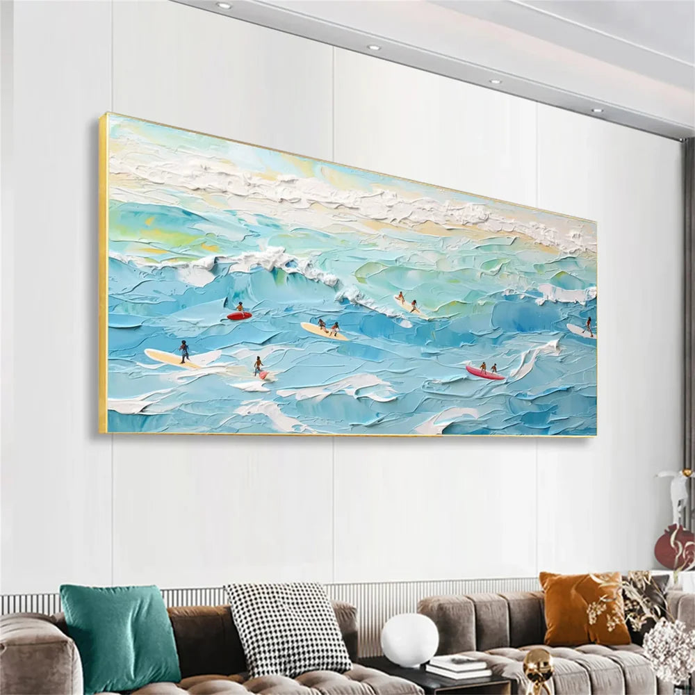 Surfing Sport Art Textured Canvas #PT029