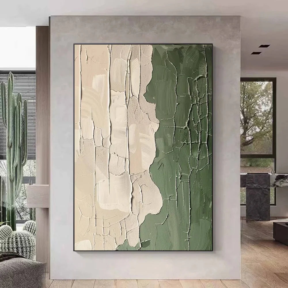 Green Minimalist Textured Wall Art #MT109