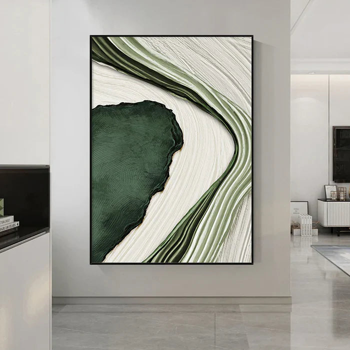 Green Minimalist Textured Wall Art #MT020