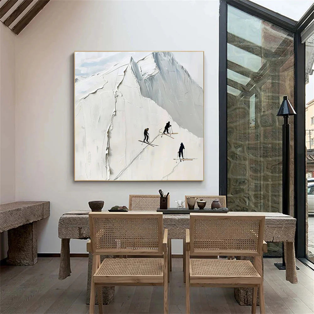 Skiing Sport Art Textured Canvas #PT006