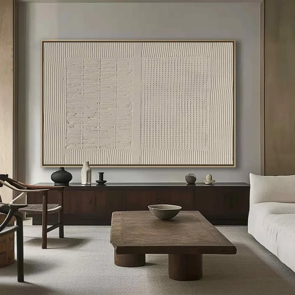 Beige and Brown Abstract Texture Wall Art #AT081