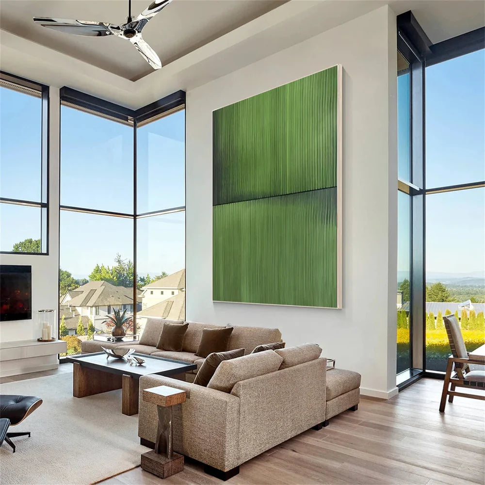 Green Minimalist Textured Wall Art #MT083