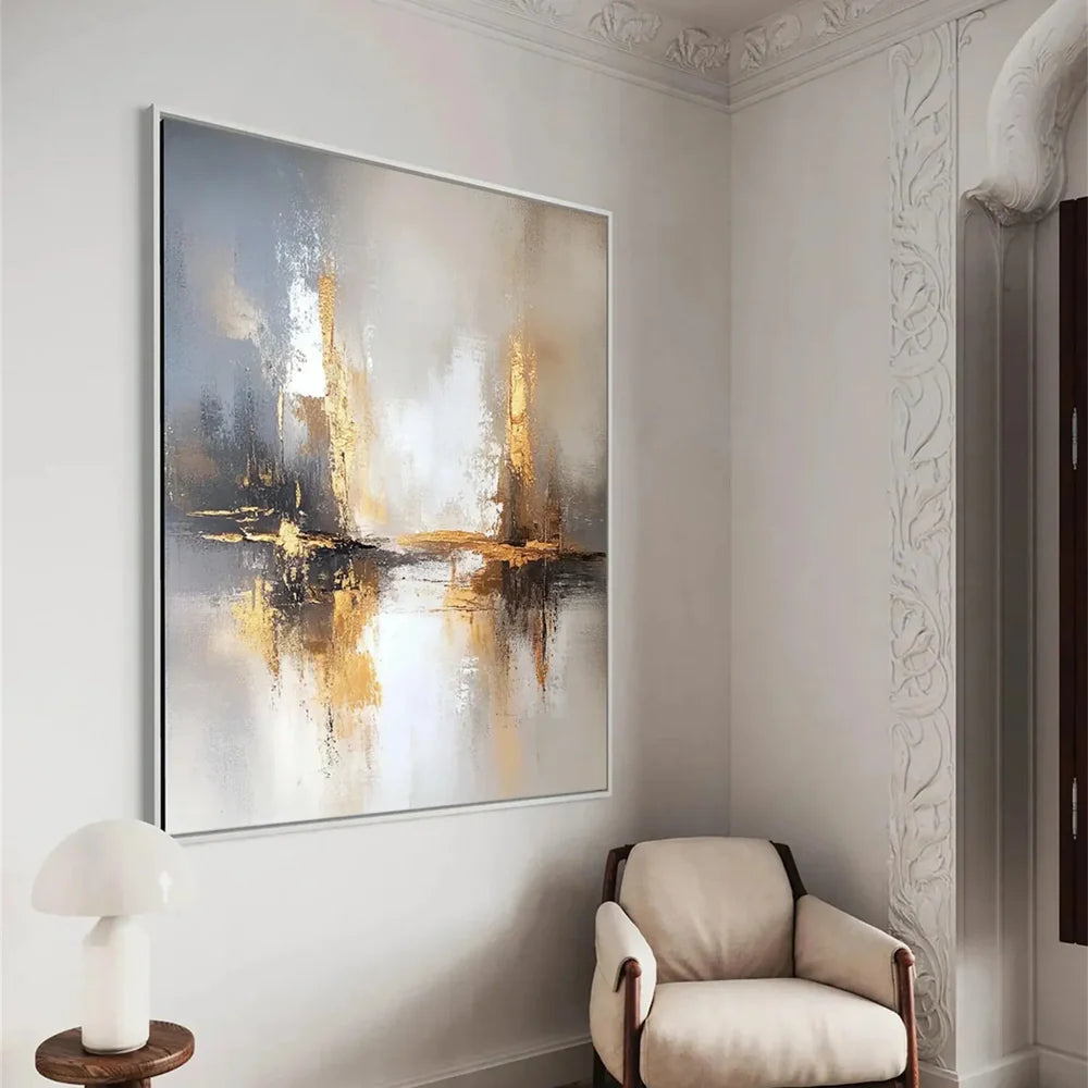 Beige and Brown Abstract Wall Art #AT108