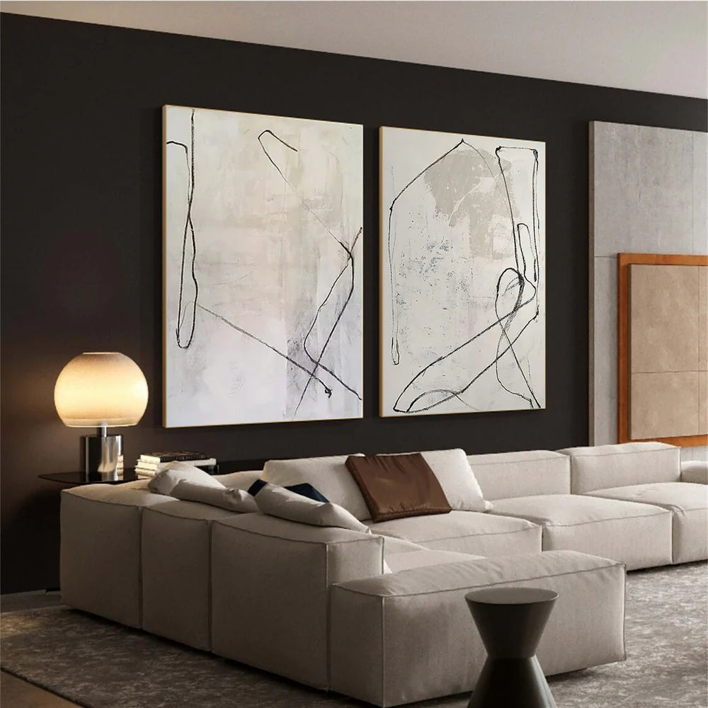 Wabi Sabi Abstract Wall Art Set of 2 #WT010