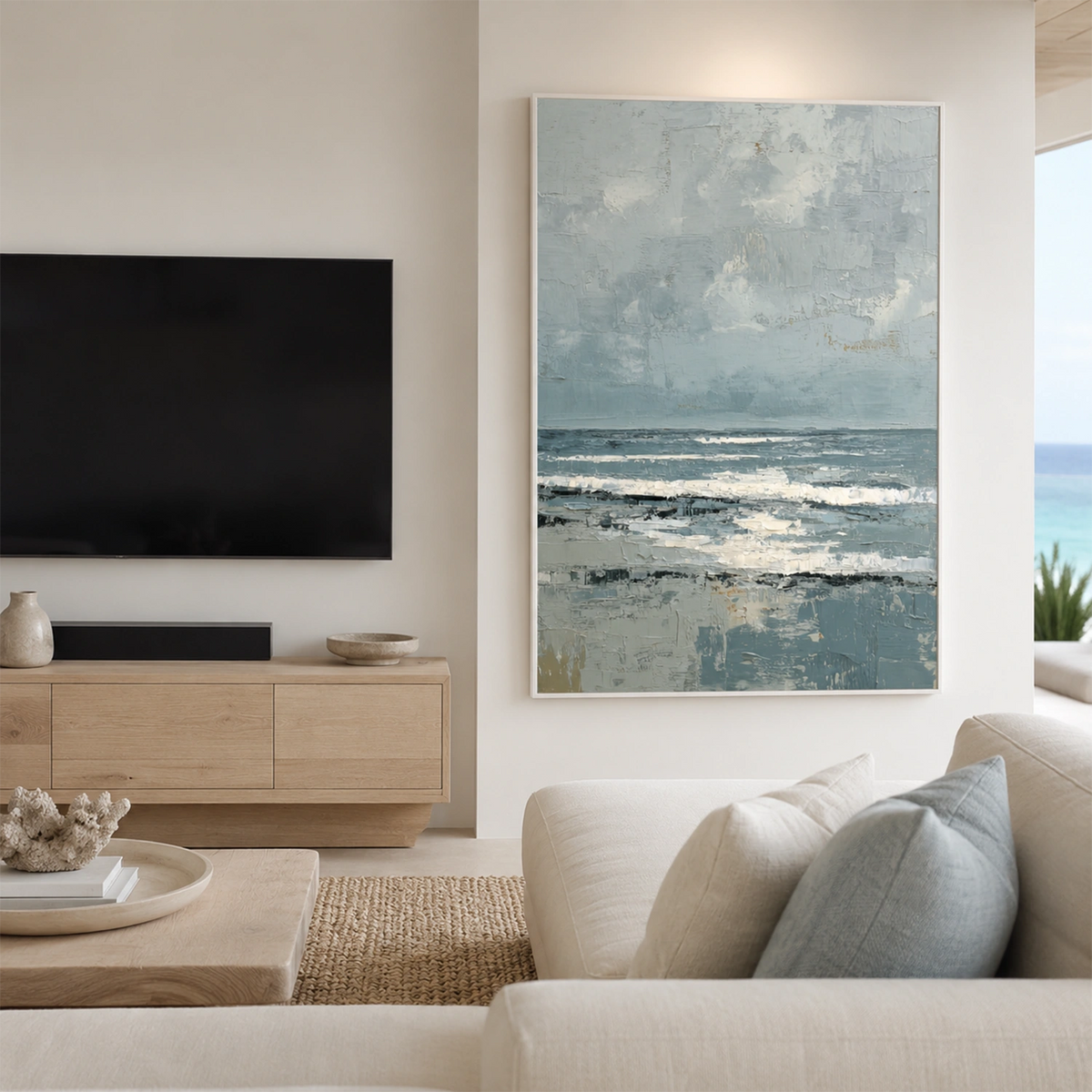Ocean & Sky Abstract Wall Art #MO120