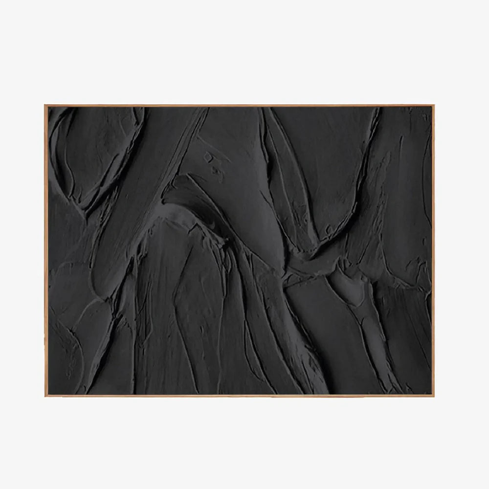 Black Minimalist Textured Wall Art #MT012