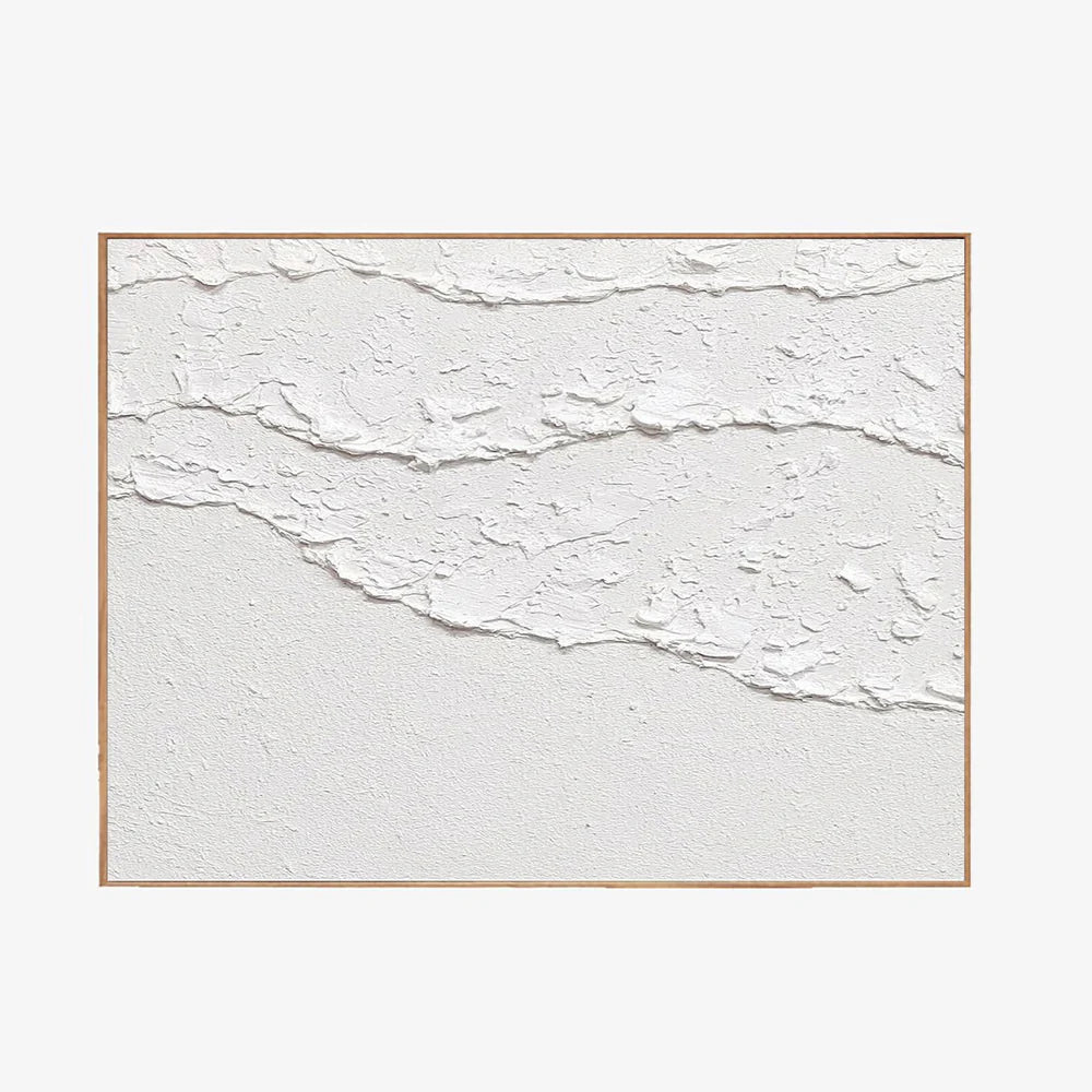 White Minimalist Textured Wall Art #MT025