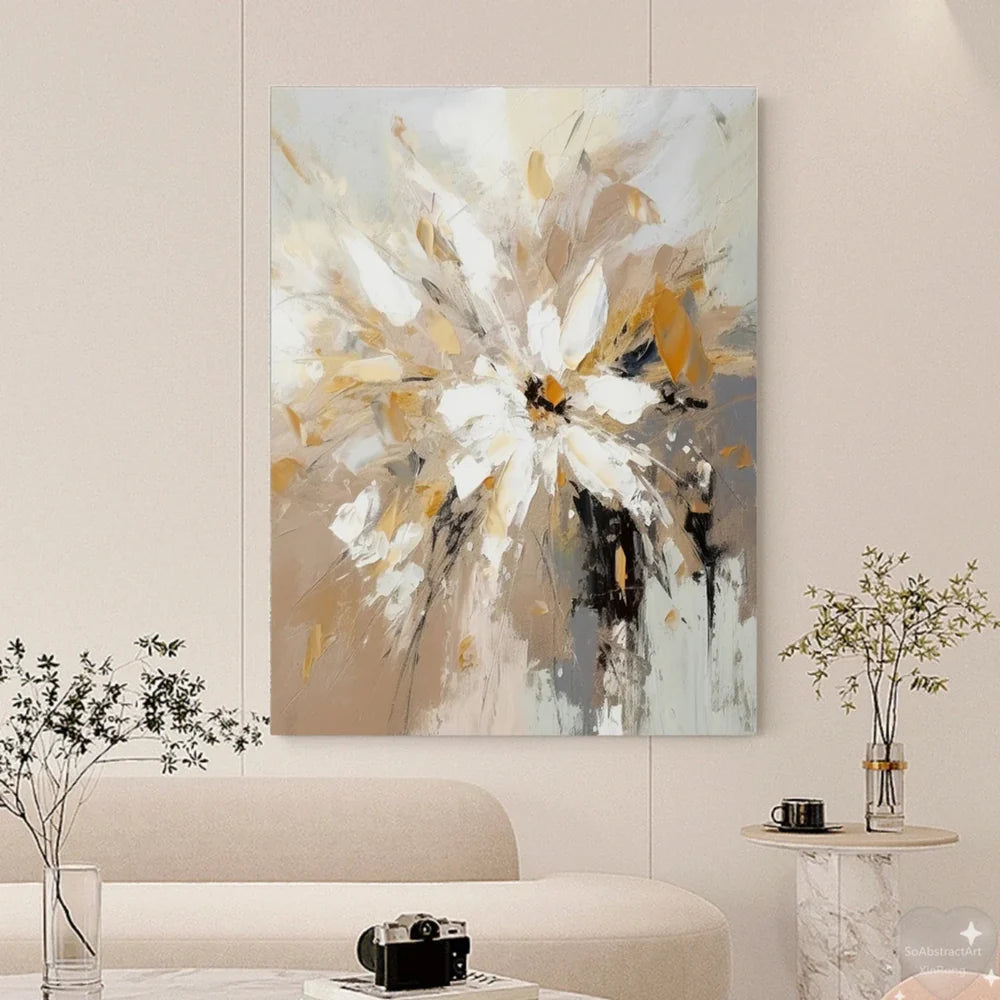 Flower & Tree Textured Abstract Wall Art #SF014