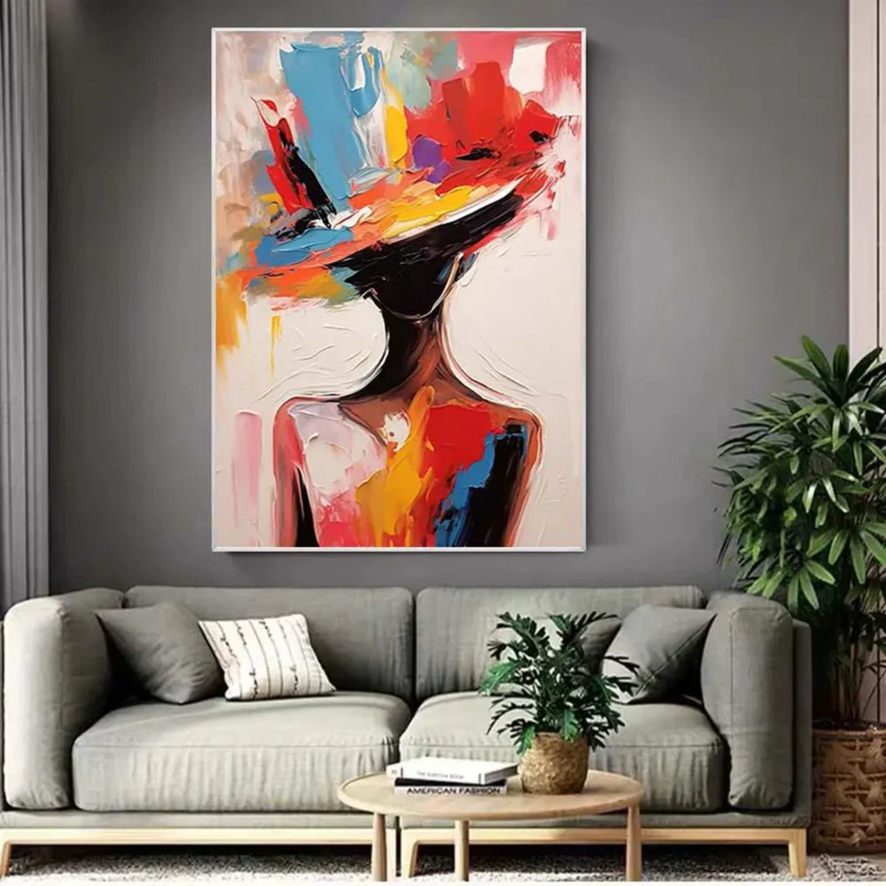 Abstract Portrait Textured Wall Art #PB019