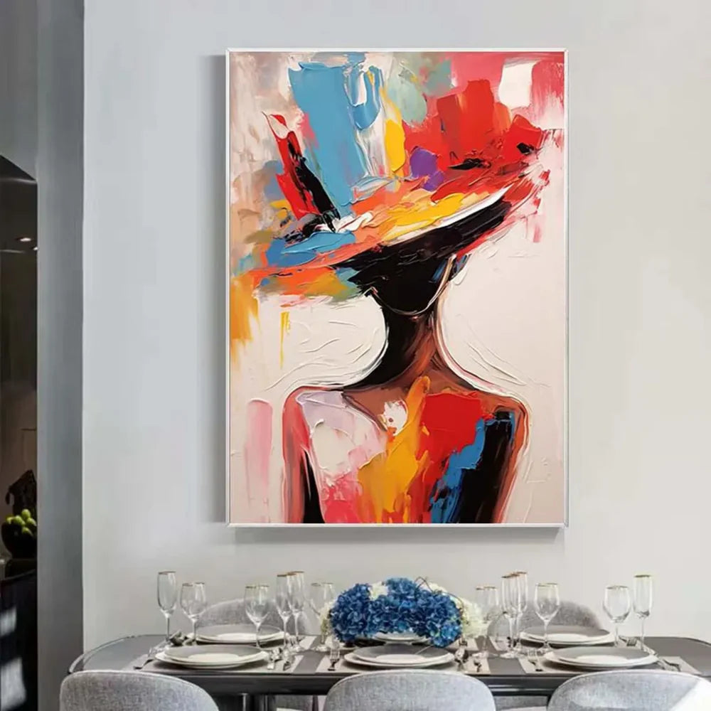Abstract Portrait Textured Wall Art #PB019