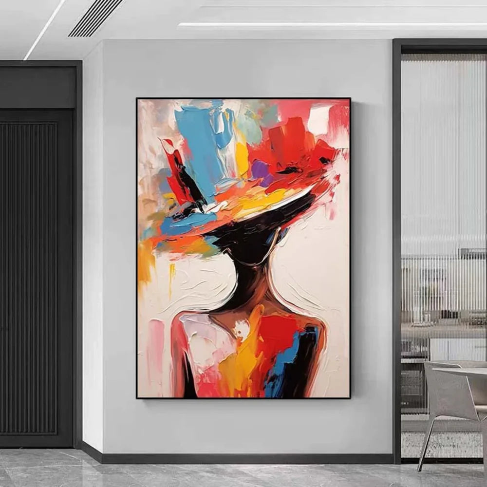 Abstract Portrait Textured Wall Art #PB019