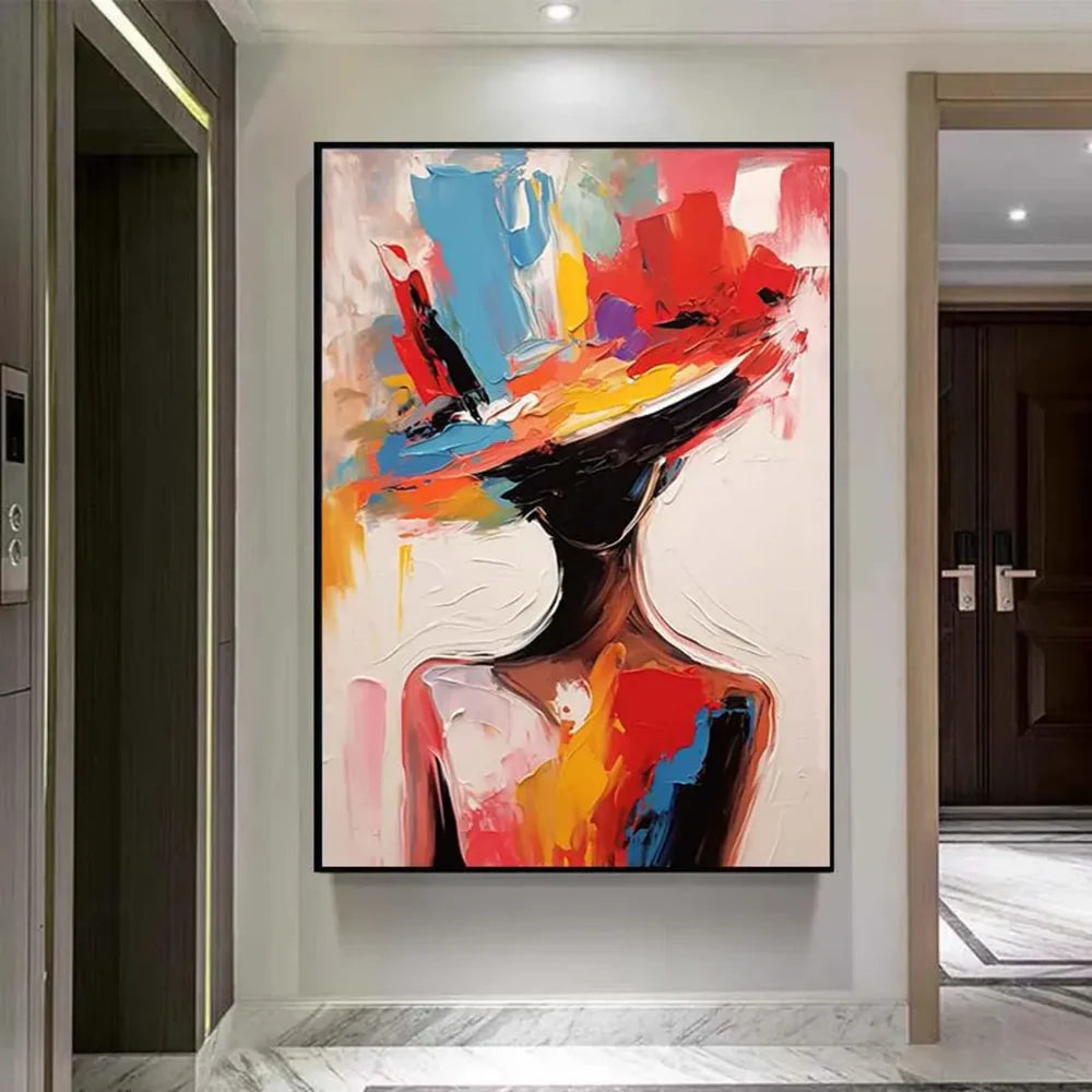 Abstract Portrait Textured Wall Art #PB019
