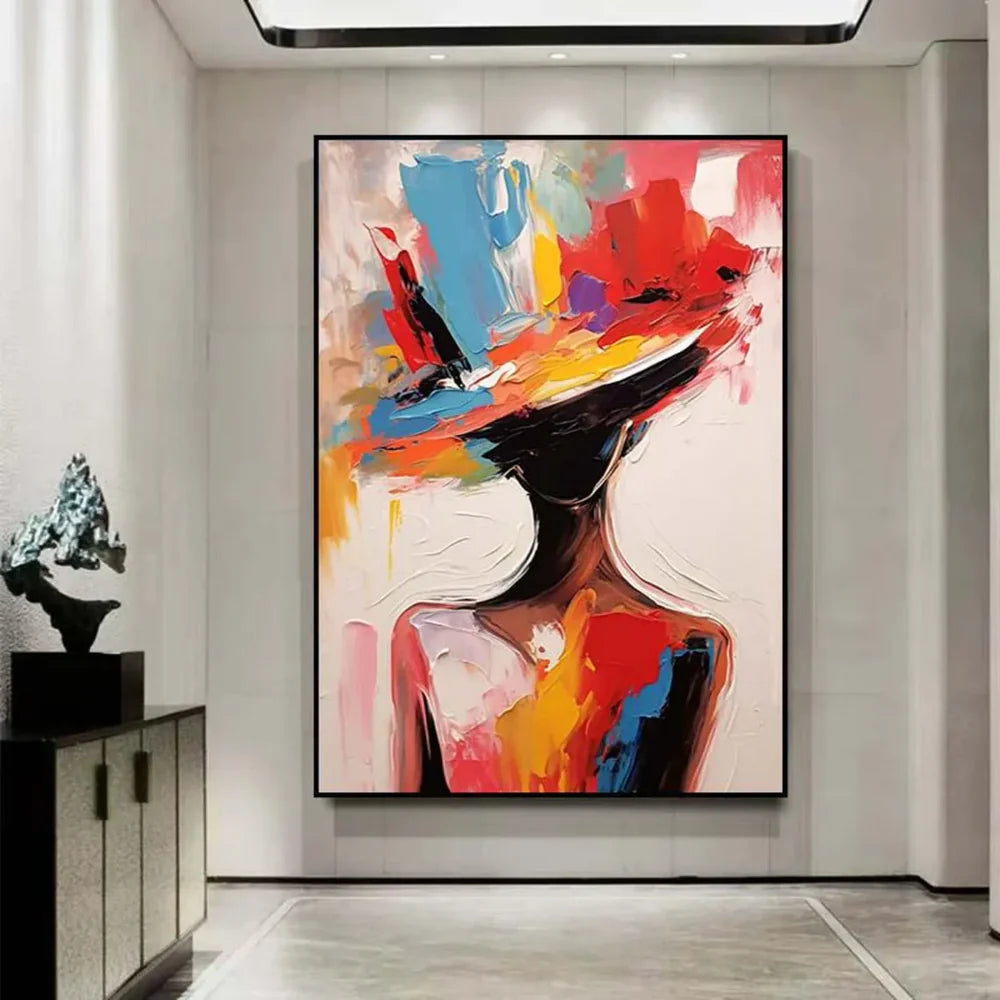 Abstract Portrait Textured Wall Art #PB019