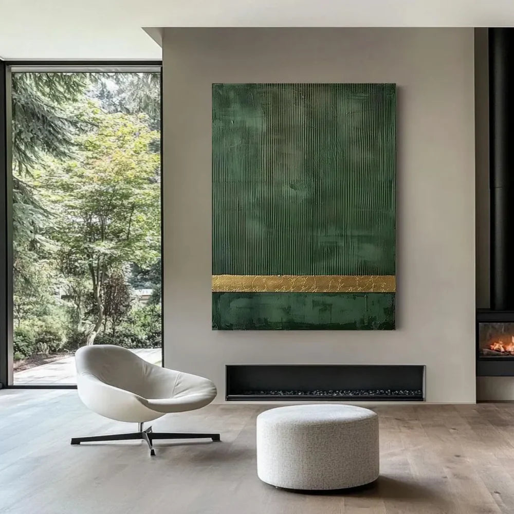 Green Minimalist Textured Wall Art #MT085