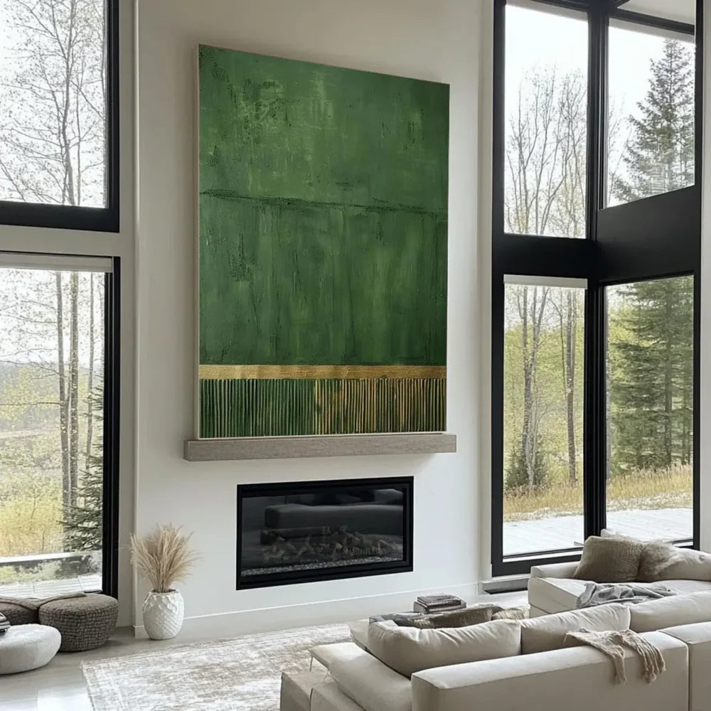 Green Minimalist Textured Wall Art #MT086