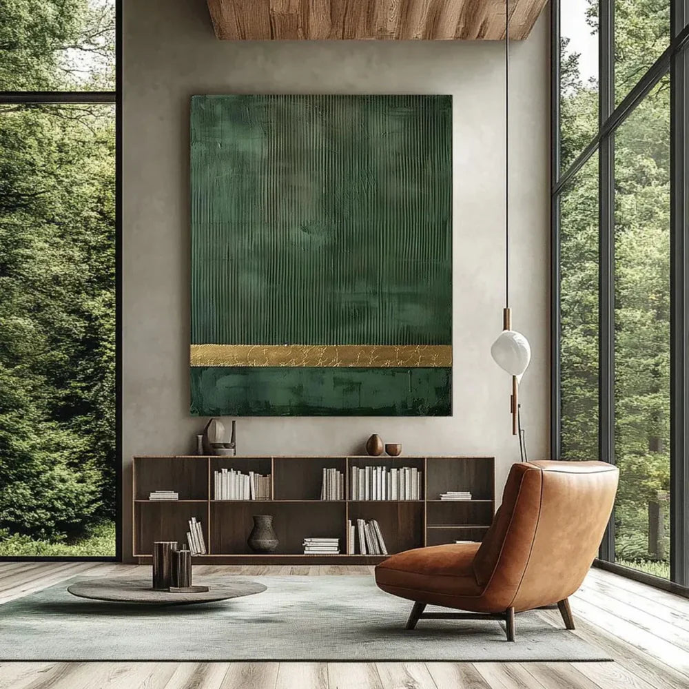 Green Minimalist Textured Wall Art #MT085