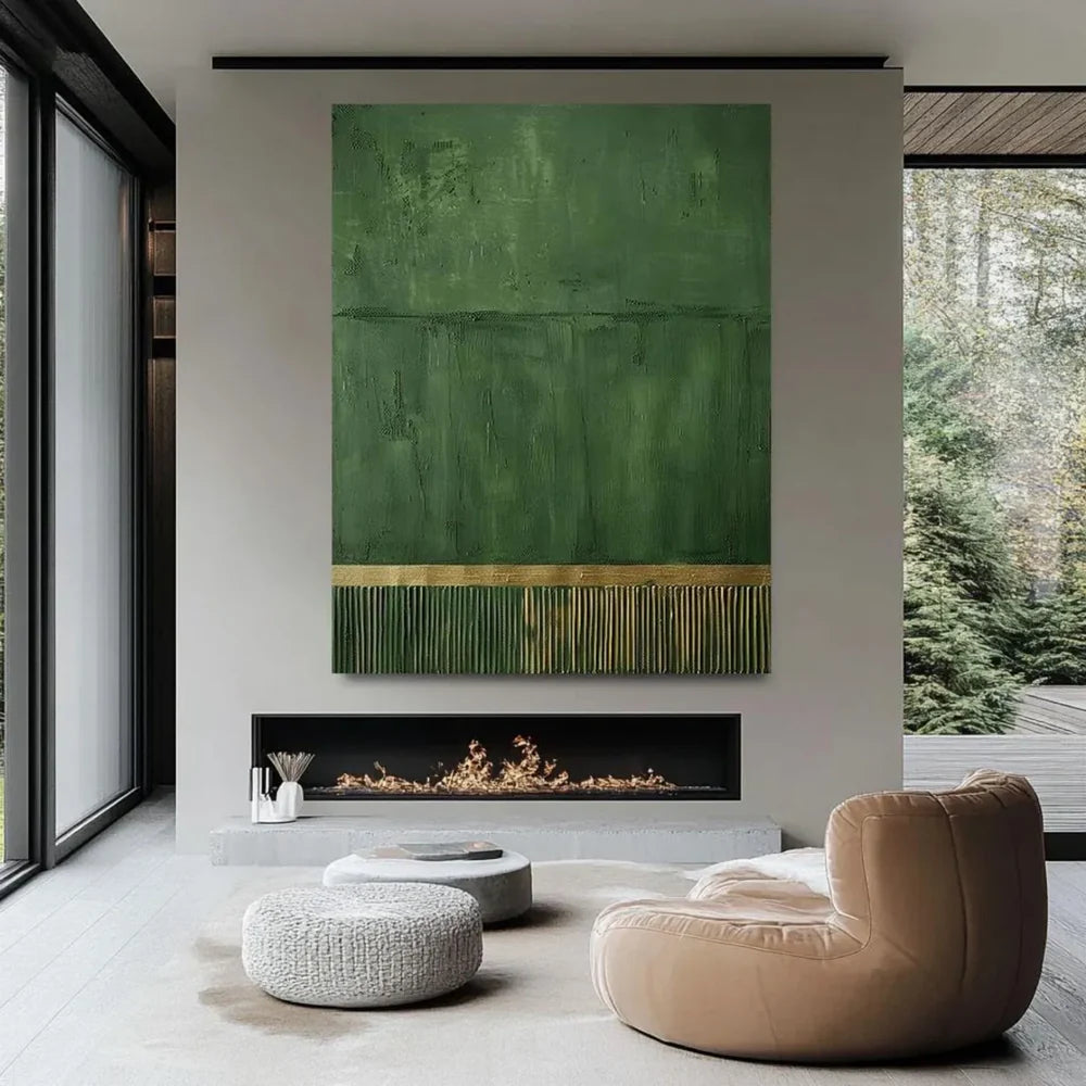 Green Minimalist Textured Wall Art #MT086