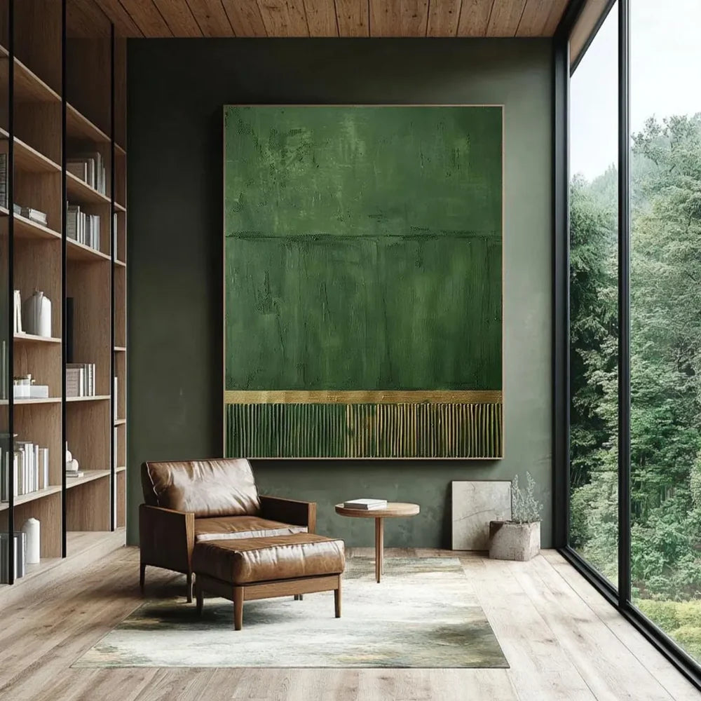 Green Minimalist Textured Wall Art #MT086