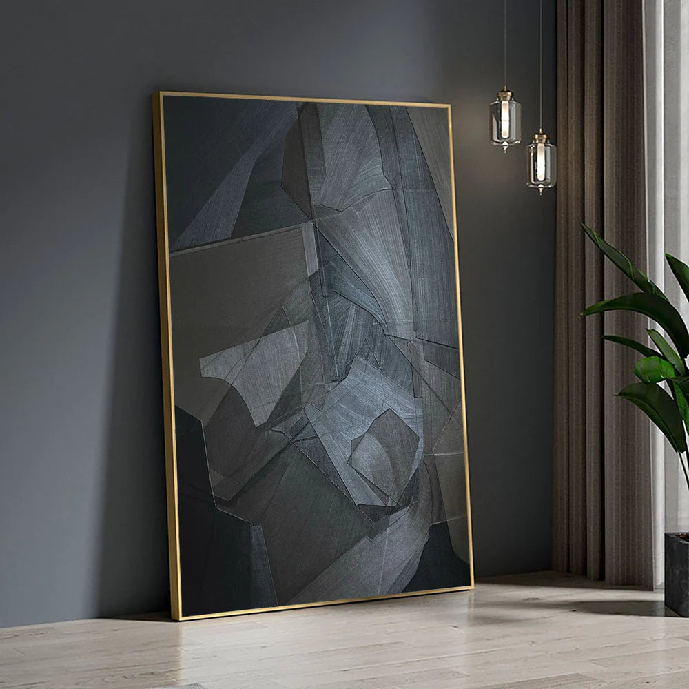 Black Minimalist Textured Wall Art #MT077