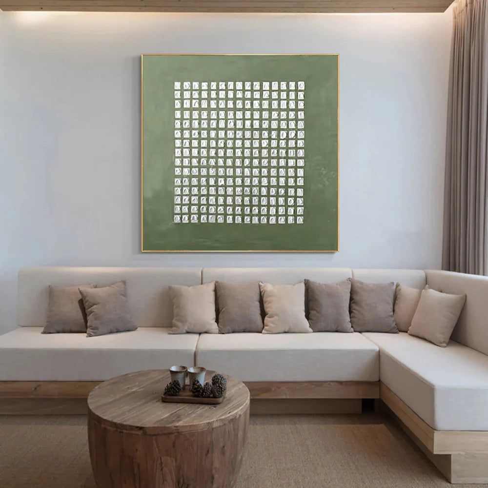 Green Minimalist Textured Wall Art #MT048