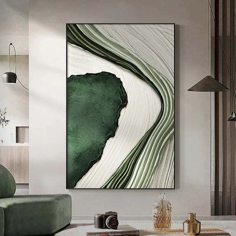 Green Minimalist Textured Wall Art #MT020