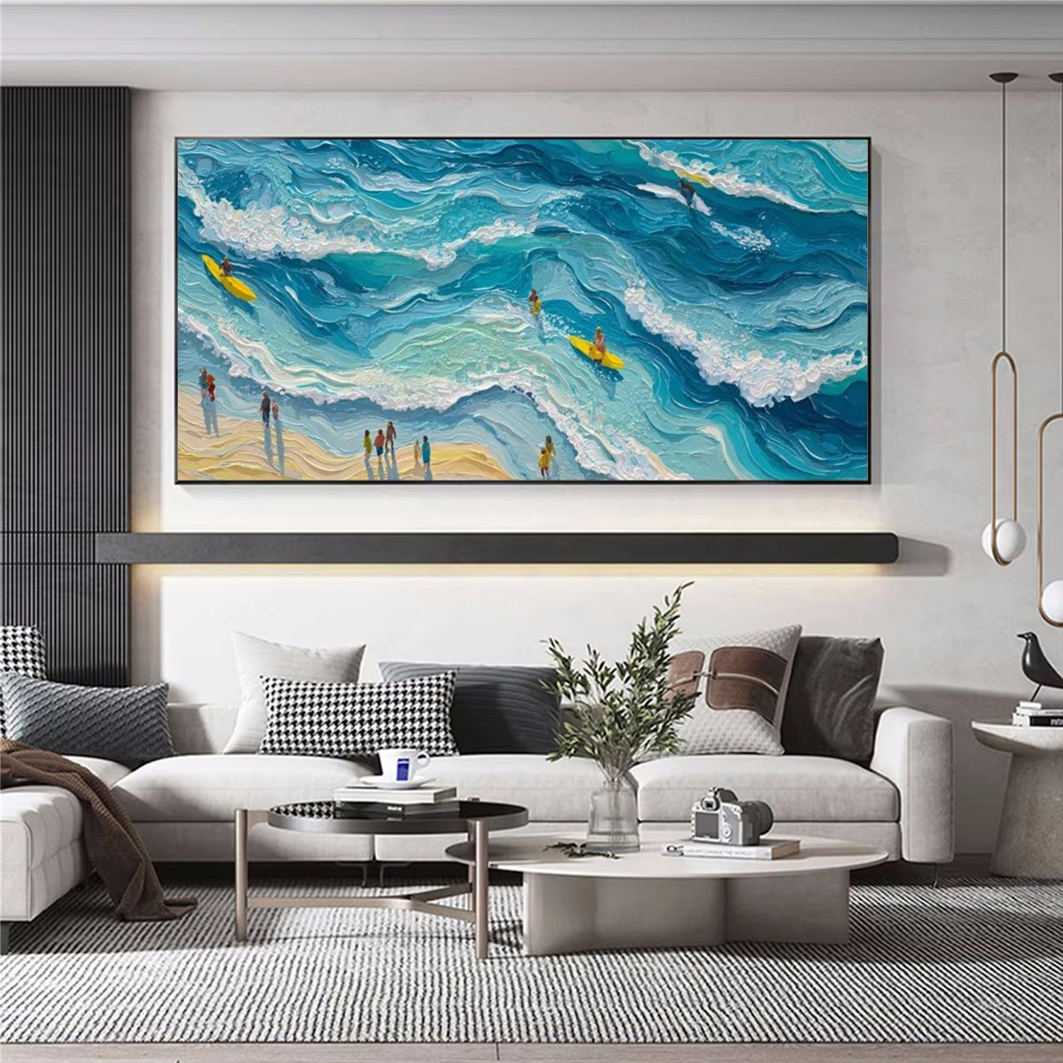 Surfing Sport Art Textured Canvas #PT041