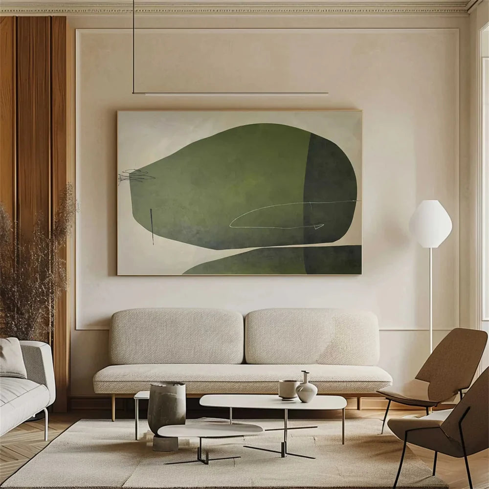 Green Abstract  Wall Art #AT030
