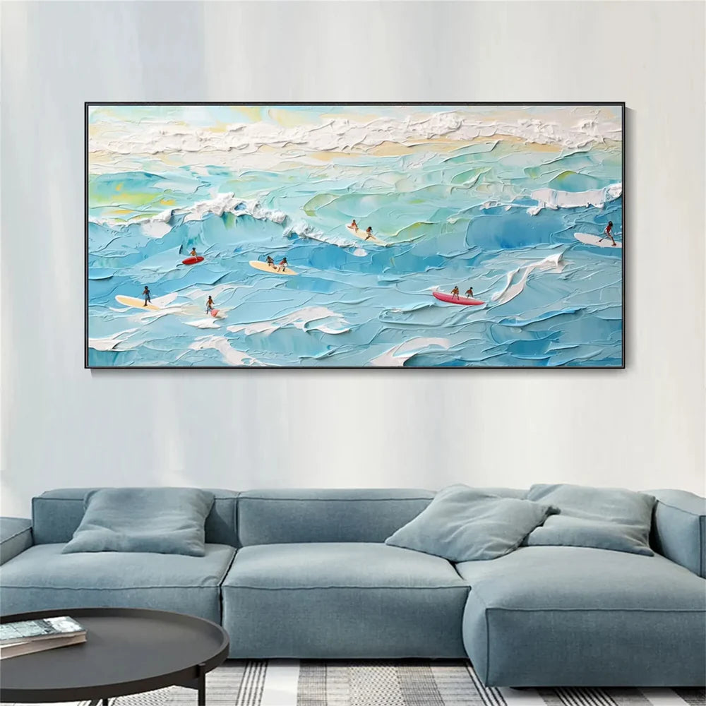 Surfing Sport Art Textured Canvas #PT029